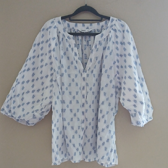 Sonoma Tops - Sonoma White Blouse with‎ Subtle Blue Patterns Sz 3X